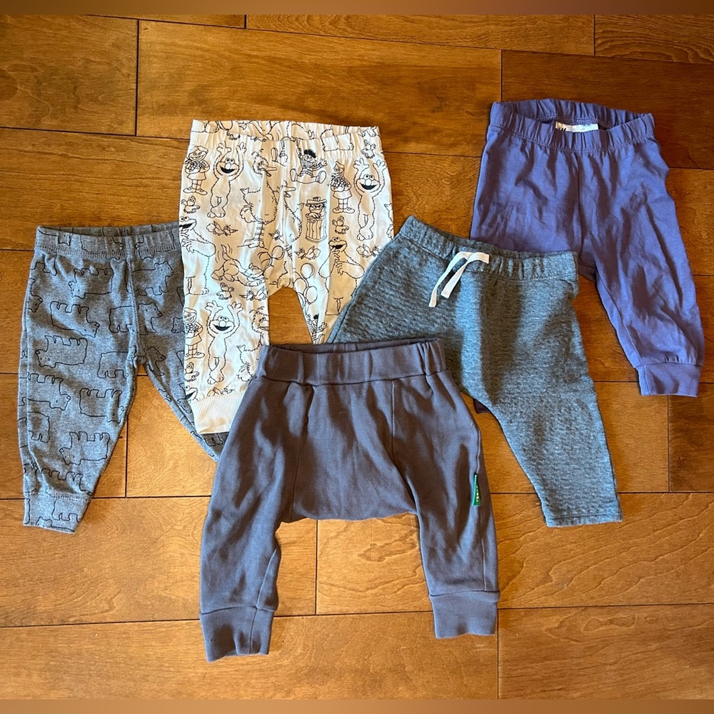 5 pairs baby pants size 3-6 months